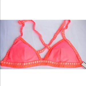 NWT Victoria Secret Crochet Swimwear Top Medium Neon Pink 🔥🔥
